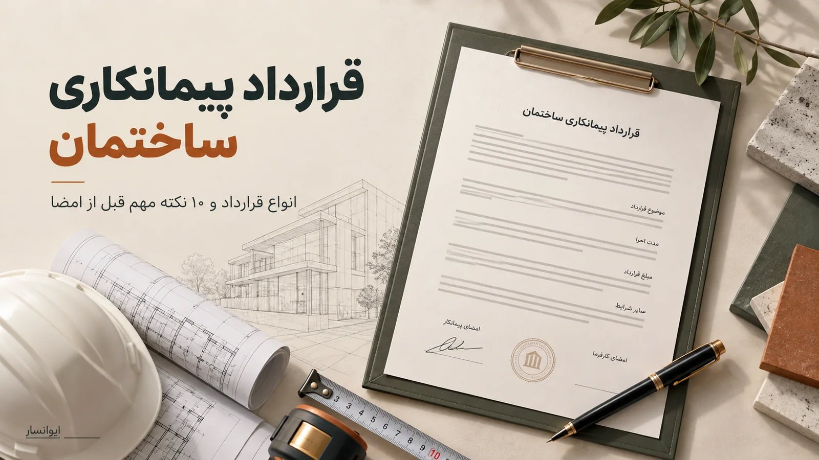 قرارداد پیمانکاری ساختمان- انواع قرارداد و ۱۰ نکته مهم قبل از امضا